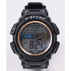 Pine Kids Free Size Digital Watch - Black