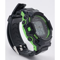 Pine Kids Free Size Digital Watch - Black & Green