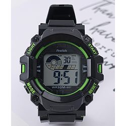 Pine Kids Free Size Digital Watch - Black & Green