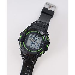 Pine Kids Free Size Digital Watch - Black & Green