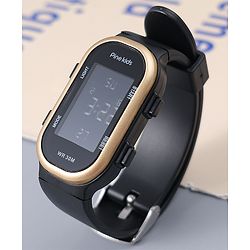 Pine Kids Free Size Digital Watch - Black & Gold