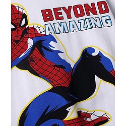 Pine Kids Marvel Single Jersey Knit Half Sleeves T-Shirt With Spiderman Graphics - White