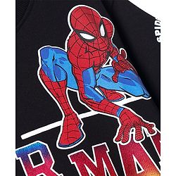 Pine Kids Marvel Single Jersey Knit Half Sleeves T-Shirt With Spiderman Graphics - Black