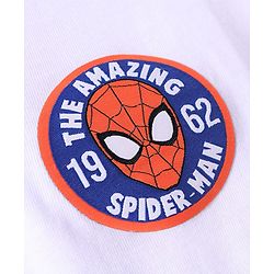Pine Kids Marvel Knit Cut & Sew Design Full Doctor Sleeves Light Weight Hoodie Sweatshirt With Spiderman Graphics - Blue White & Red