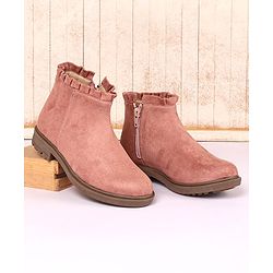 Pine Kids Slip On Winter Boots with Zioper Closure - Pink