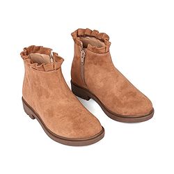 Pine Kids Slip On Winter Boots with Zioper Closure - Brown