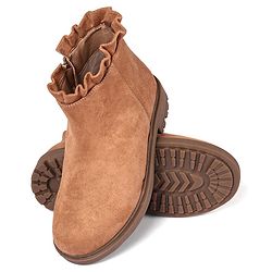 Pine Kids Slip On Winter Boots with Zioper Closure - Brown