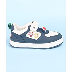 Pine Kids Marvel Avengers Patch Casual Shoes with Velcro Closure - White & Navy Blue