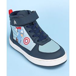 Pine Kids Marvel Avengers Printed Casual Shoes with Velcro Closure - Navy Blue