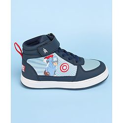 Pine Kids Marvel Avengers Printed Casual Shoes with Velcro Closure - Navy Blue