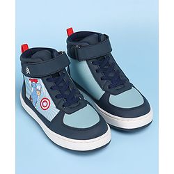 Pine Kids Marvel Avengers Printed Casual Shoes with Velcro Closure - Navy Blue