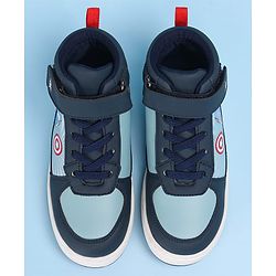 Pine Kids Marvel Avengers Printed Casual Shoes with Velcro Closure - Navy Blue