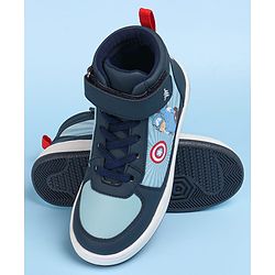 Pine Kids Marvel Avengers Printed Casual Shoes with Velcro Closure - Navy Blue