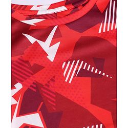 Pine Active Half Sleeves Abstract Printed T-Shirt - Red