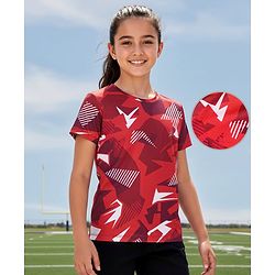 Pine Active Half Sleeves Abstract Printed T-Shirt - Red
