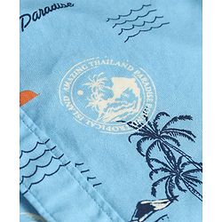 Pine Kids Cotton Woven Half Sleeves Shirt With Nautical Theme Print - Light Blue