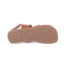 Pine Kids Velcro Closure Kolhapuri Chappals - Tan