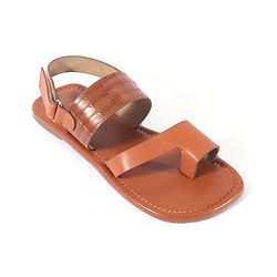 Pine Kids Velcro Closure Kolhapuri Chappals - Tan
