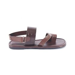 Pine Kids Velcro Closure Kolhapuri Chappals - Brown