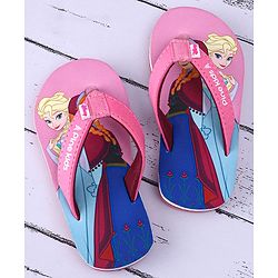 Pine Kids Disney  Slip On Flip Flops with Frozen Elsa Print - Pink