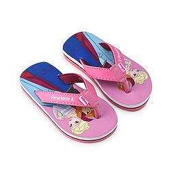 Pine Kids Disney  Slip On Flip Flops with Frozen Elsa Print - Pink
