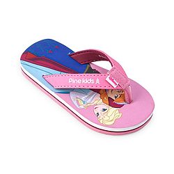 Pine Kids Disney  Slip On Flip Flops with Frozen Elsa Print - Pink