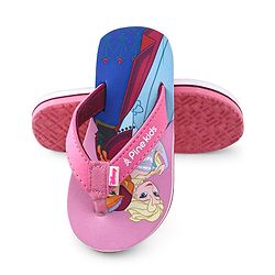 Pine Kids Disney  Slip On Flip Flops with Frozen Elsa Print - Pink