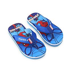 Pine Kids Marvel Slip On Flip Flops with Spider Man Print - Blue