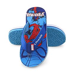 Pine Kids Marvel Slip On Flip Flops with Spider Man Print - Blue