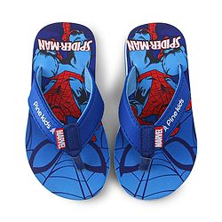 Pine Kids Marvel Slip On Flip Flops with Spider Man Print - Blue