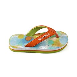 Pine Kids Slip On Printed Flip Flops - Orange & Light Blue
