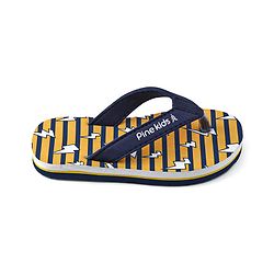 Pine Kids Slip On Flip Flops with Striped & Lightning Print - Yellow