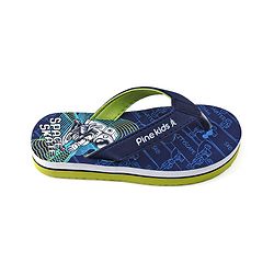 Pine Kids Slip On Flip Flops with Astronaut Print - Navy Blue