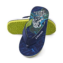 Pine Kids Slip On Flip Flops with Astronaut Print - Navy Blue
