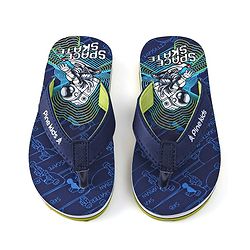 Pine Kids Slip On Flip Flops with Astronaut Print - Navy Blue