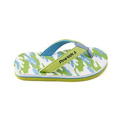 Pine Kids Slip On Flip Flops with Camouflage Print - Light Green