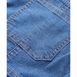 Pine Kids Woven  Full Length  Sleeveless Washed Denim Dungaree - Navy Blue
