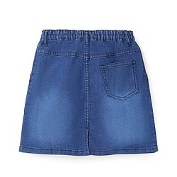 Pine Kids Washed Above Knee Length Denim Skirt - Navy Blue