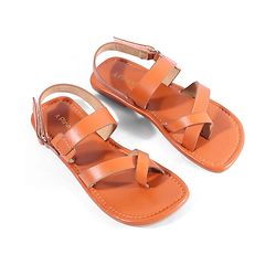 Pine Kids Velcro Closure Mojaris - Tan