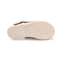 Pine Kids Sandals with Velcro Closure & Foil Detailing - Rose Gold
