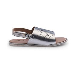 Pine Kids Sandals with Velcro Closure & Foil Detailing - Rose Gold