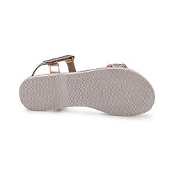 Pine Kids Formal & Party Wear Sandal with Velcro Closer & Mirror Work - Golden