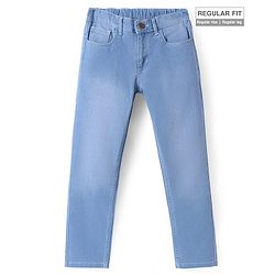 Pine Kids Denim Woven Full Length Washed Jeans - Navy Blue