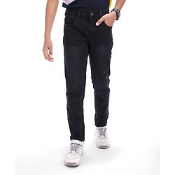 Pine Kids Denim Woven Full Length Washed Jeans - Navy Blue