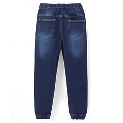 Pine Kids Denim Woven Full Length Washed Jeans - Navy Blue