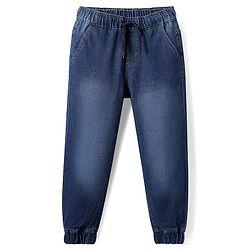 Pine Kids Denim Woven Full Length Washed Jeans - Navy Blue