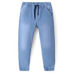 Pine Kids Denim Woven Full Length Washed Jeans - Navy Blue