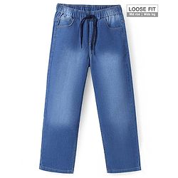 Pine Kids Denim Woven Full Length Washed Jeans - Royal Blue