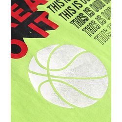 Pine kids Disney Single Jersey Knit Half Sleeves T-Shirt with Mickey Mouse Front & Back Graphics - Limegreen