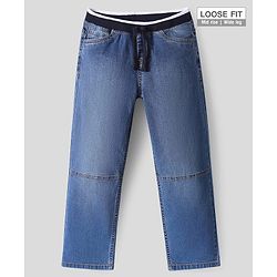 Pine Kids Full Length Solid Color Denim Jeans - Blue